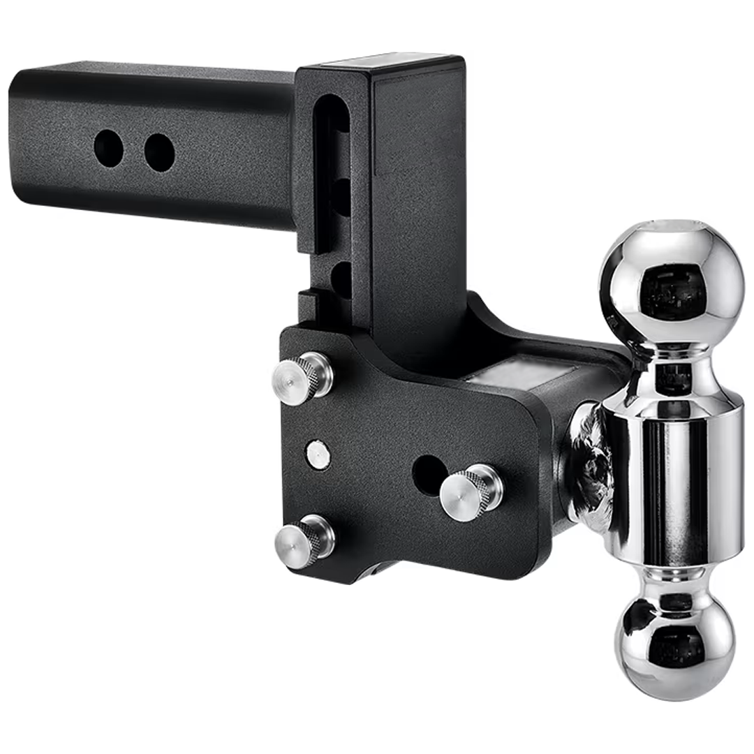 Tow & Stow Receiver Hitch - Dual-Ball, 2.5" Shank, 7" Drop/7.5" Rise - 2" & 2-5/16"